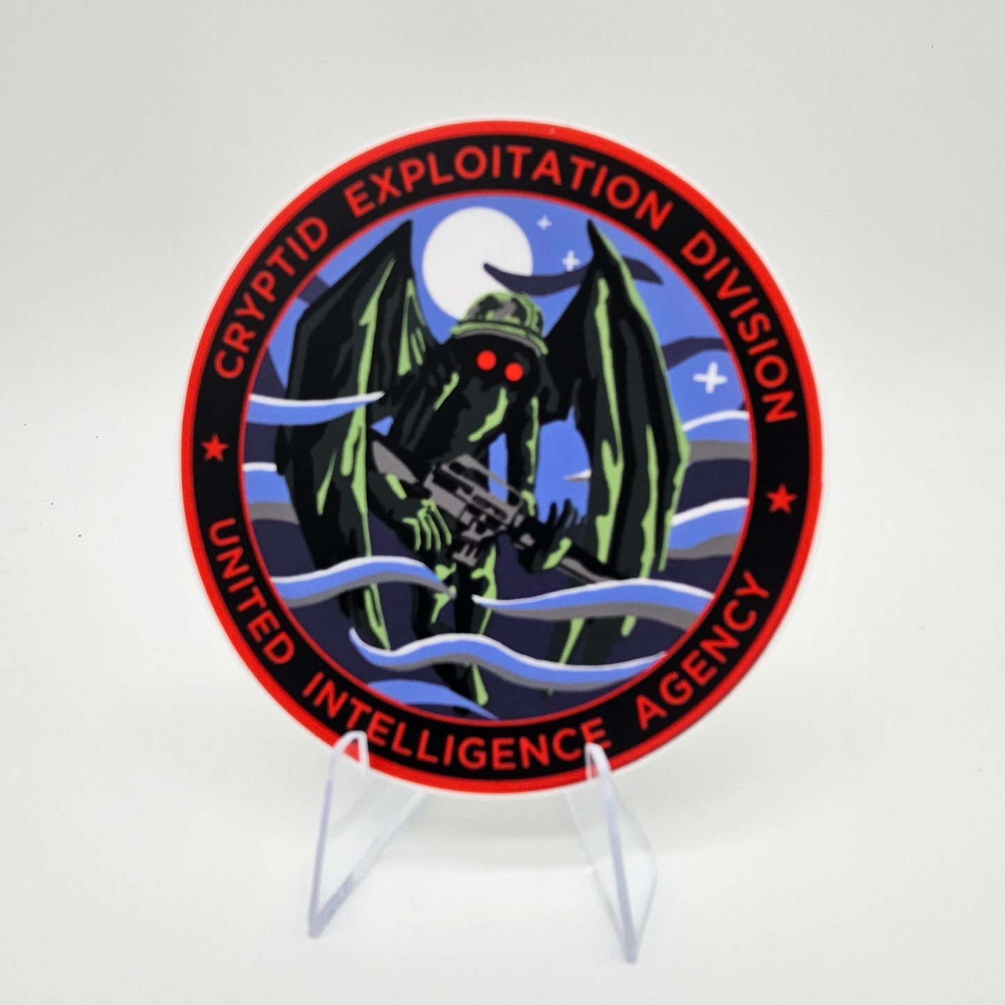 Mothman Cryptid Exploitation (sticker)
