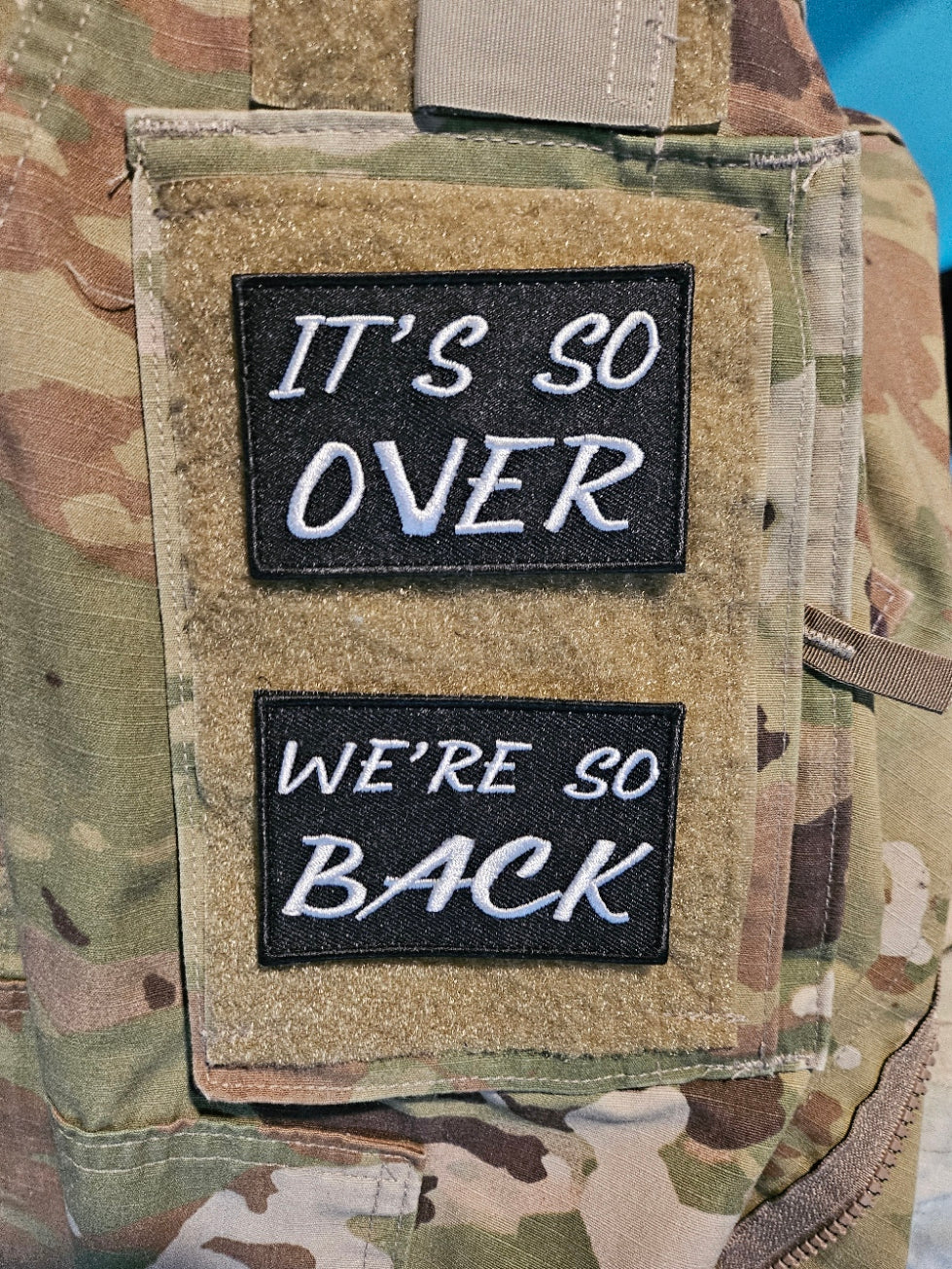 It's So Over/We're So Back velcro hook patches