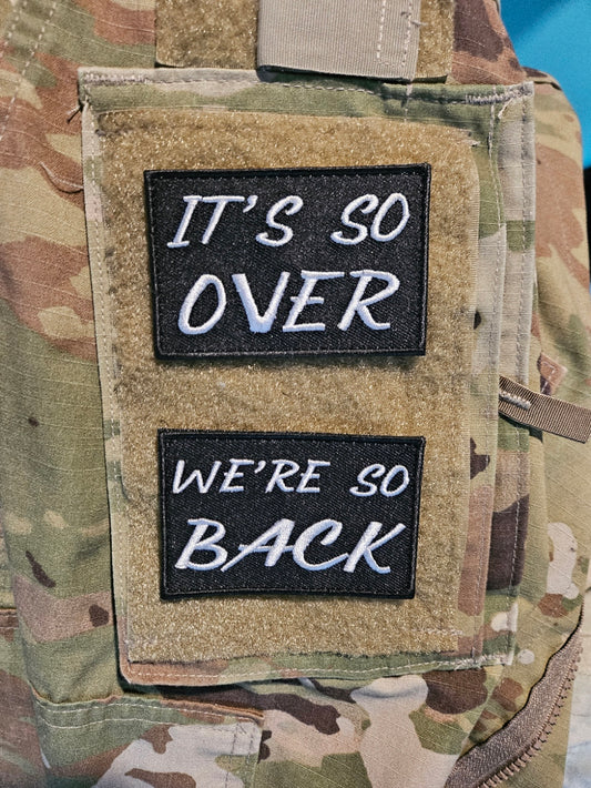 It's So Over/We're So Back velcro hook patches