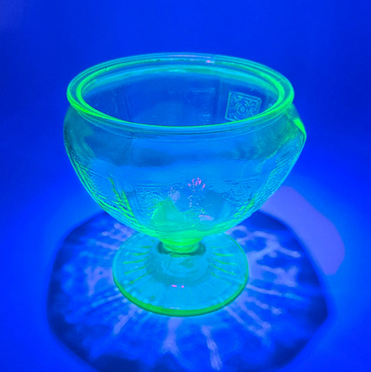 Uranium glass candy dish