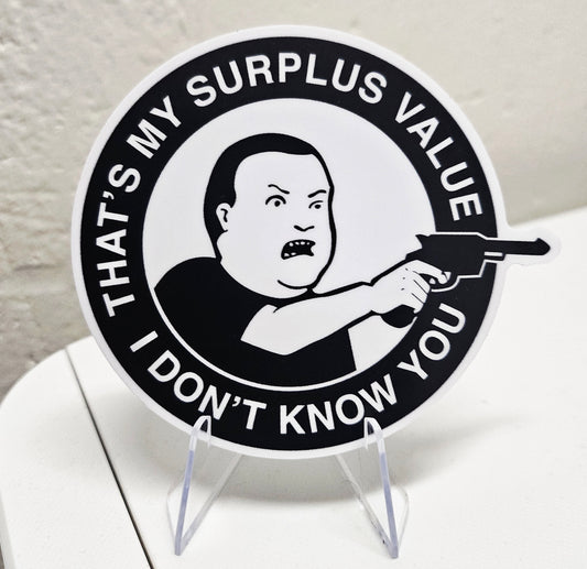 Surplus value sticker