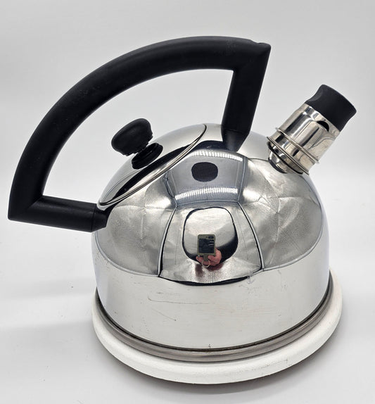 Midcentury Berndes Stainless Steel Whistling tea kettle